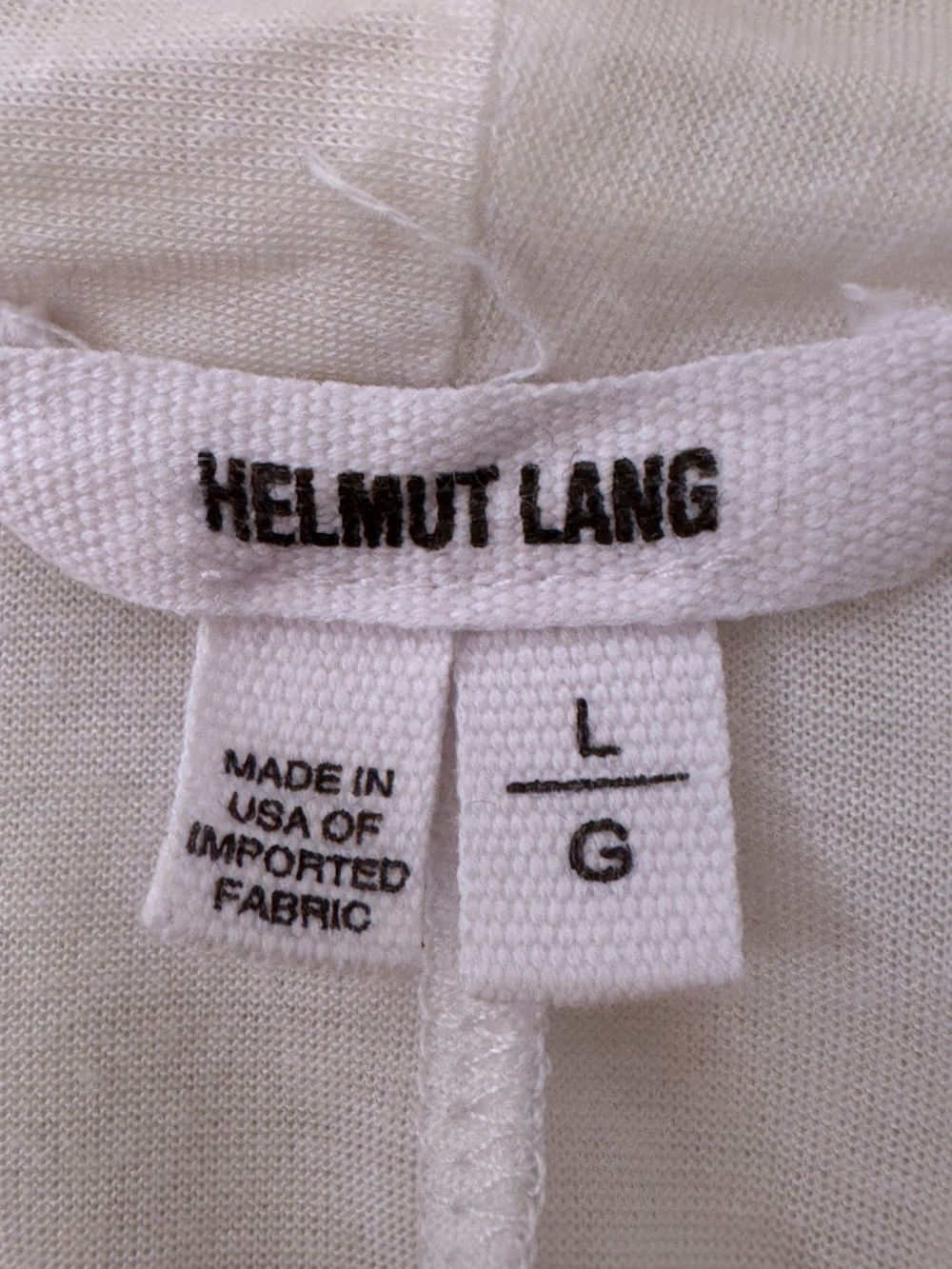 Helmut Lang White Draped Wrap Top Dolman Sleeve Asymmetric Hem Sz L - Picture 6 of 7